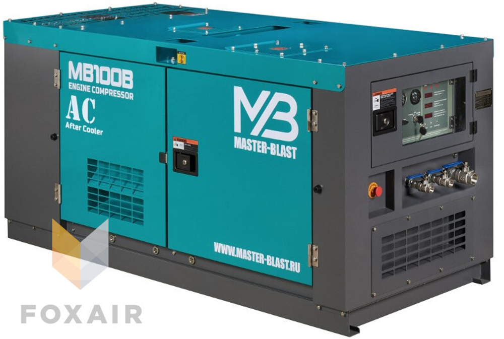 Винтовой дизельный компрессор master blast mb120b-7 + ac
