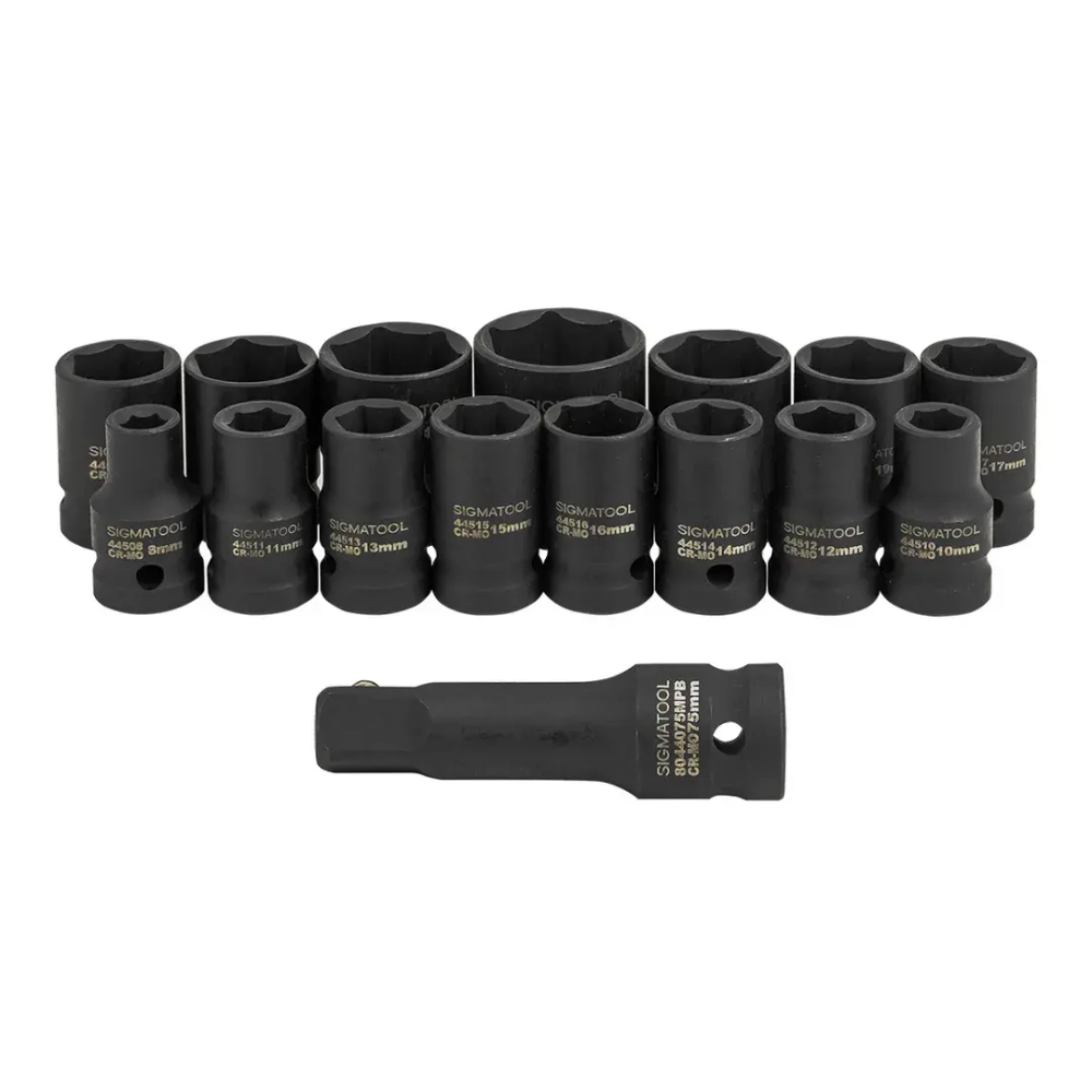 Набор головок ударных 16пр. 1/2''6pt SIGMATOOL Sigmatool-4179-5MPB
