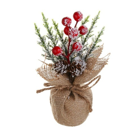 СНОУ БУМ Хвойный декор 18 см, полиэстер, пластик, дерево