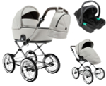 Детская коляска Roan Bass Next Classic d14 2.0 3 в 1 с автокреслом Pituso Santiso Pro Black BSNC/94/2 Marzipan/Black/руч.Cappuccino