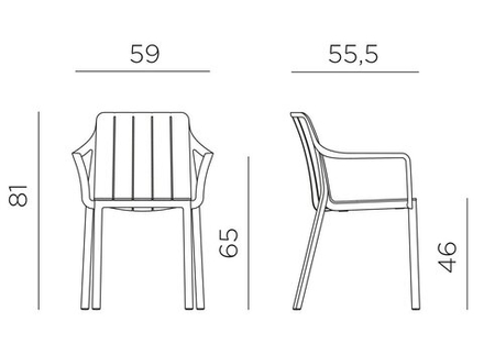 Кресло пластиковое Nardi Tiberina, тортора