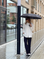 Рубашка с пышным рукавом белая 9