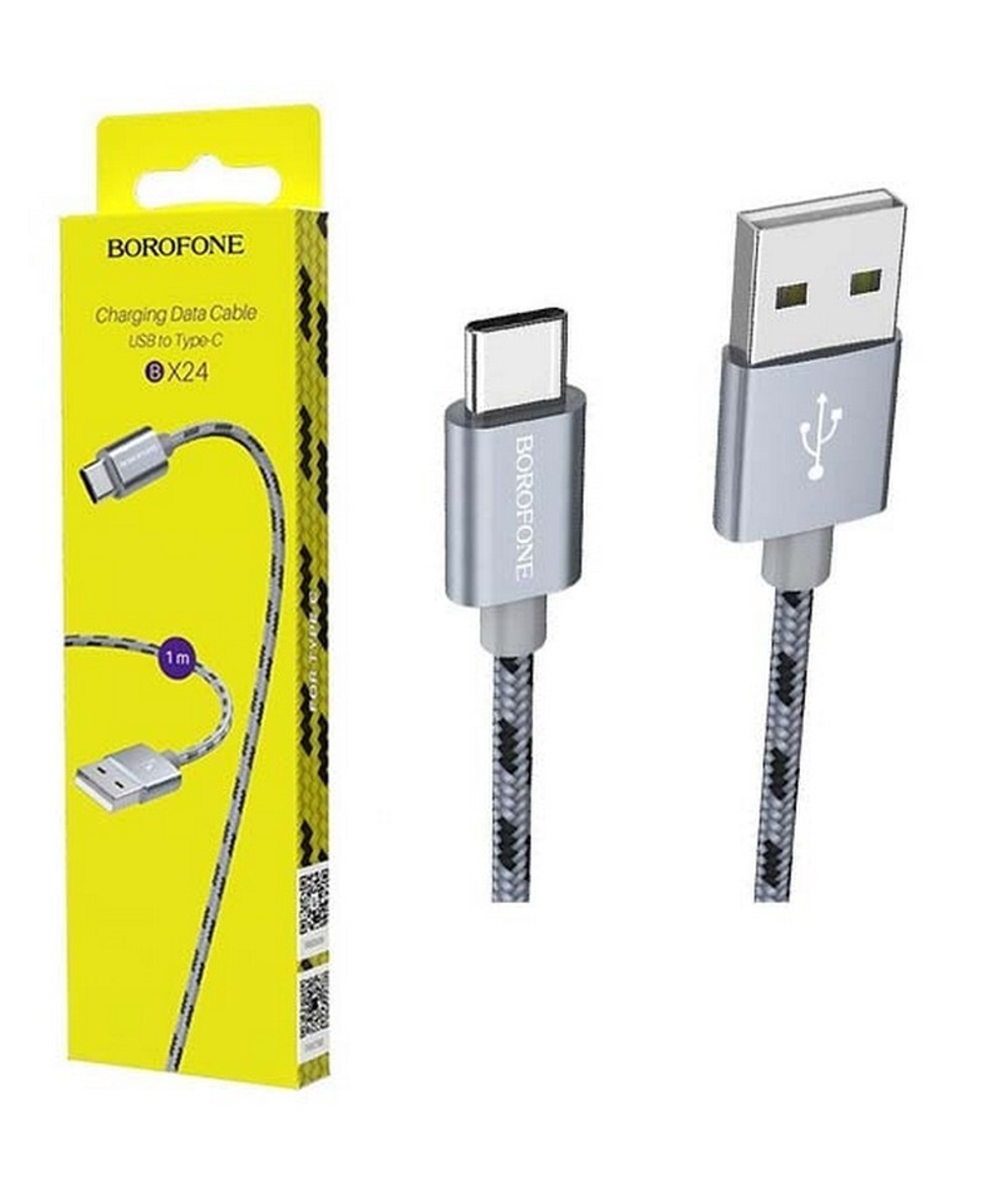 Кабель USB - TypeC BOROFONE BX24 (серый) 1м