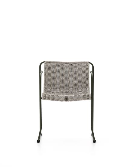 Стул Maurina из оцинкованной стали зеленого цвета и экрю и серым шнуром