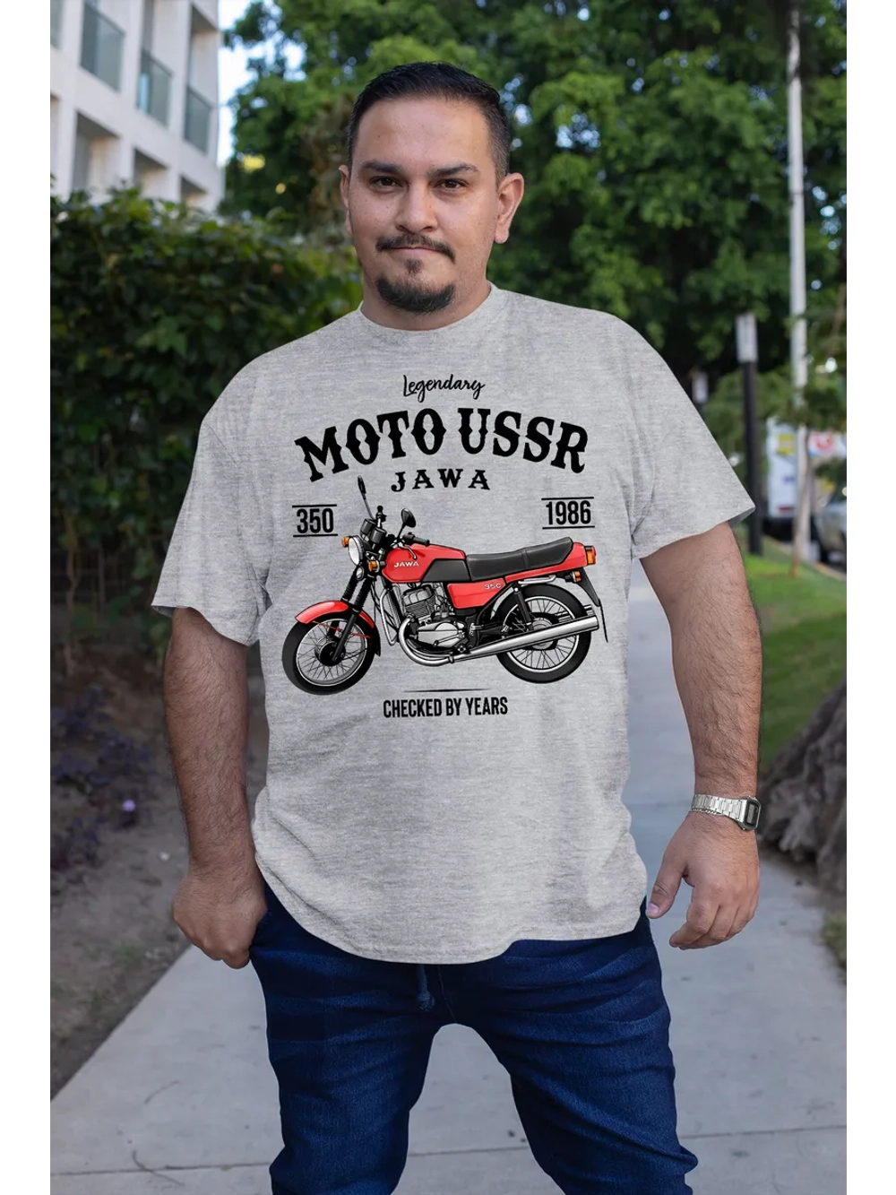 Футболка принт мотоцикл Ява СССР