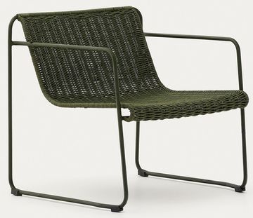 Кресло Maurina из оцинкованной стали зелёного цвета и зелёным шнуром La Forma Испания