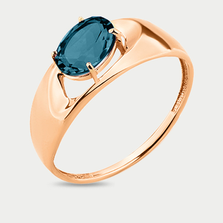Женское кольцо с лондон топазом из розового золота 585 пробы (арт. 01-3-131-1100-010)