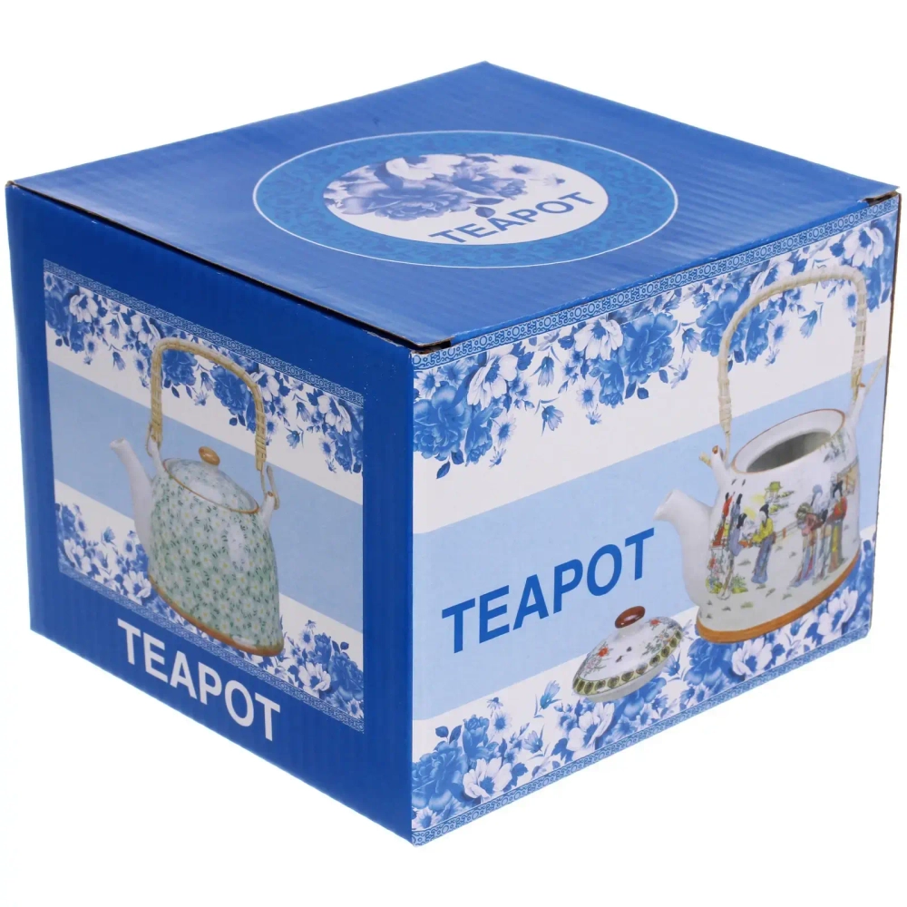 Чайник заварочный керамический 700мл с ситом «Цветочная фантазия»