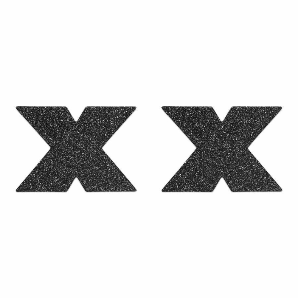 Черные крестообразные пэстисы FLASH CROSS PASTIES (Цвет: черный)