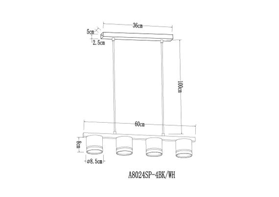 Подвесная люстра Arte Lamp Legacy A8024SP-4BK