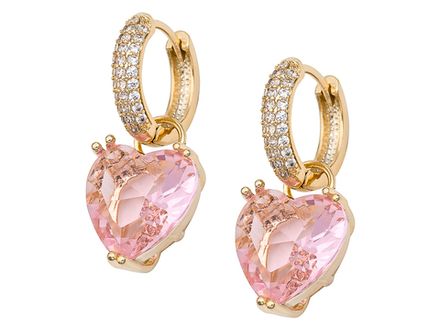 Серьги-Кольца  с подвесом Сердце