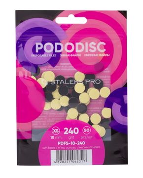 Сменные файлы на мягкой основе для педикюрного диска PODODISC STALEKS PRO XS 240 грит (50 шт)