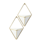 Набор настенных кашпо trigg, 19х23 см, белый/латунь, 2 шт.