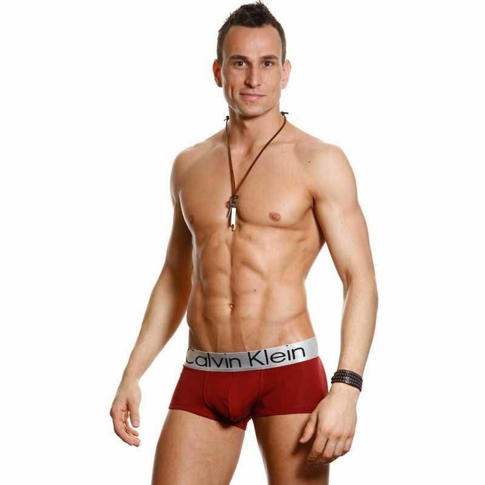Мужские трусы боксеры кирпичные Calvin Klein Steel Brick-Red