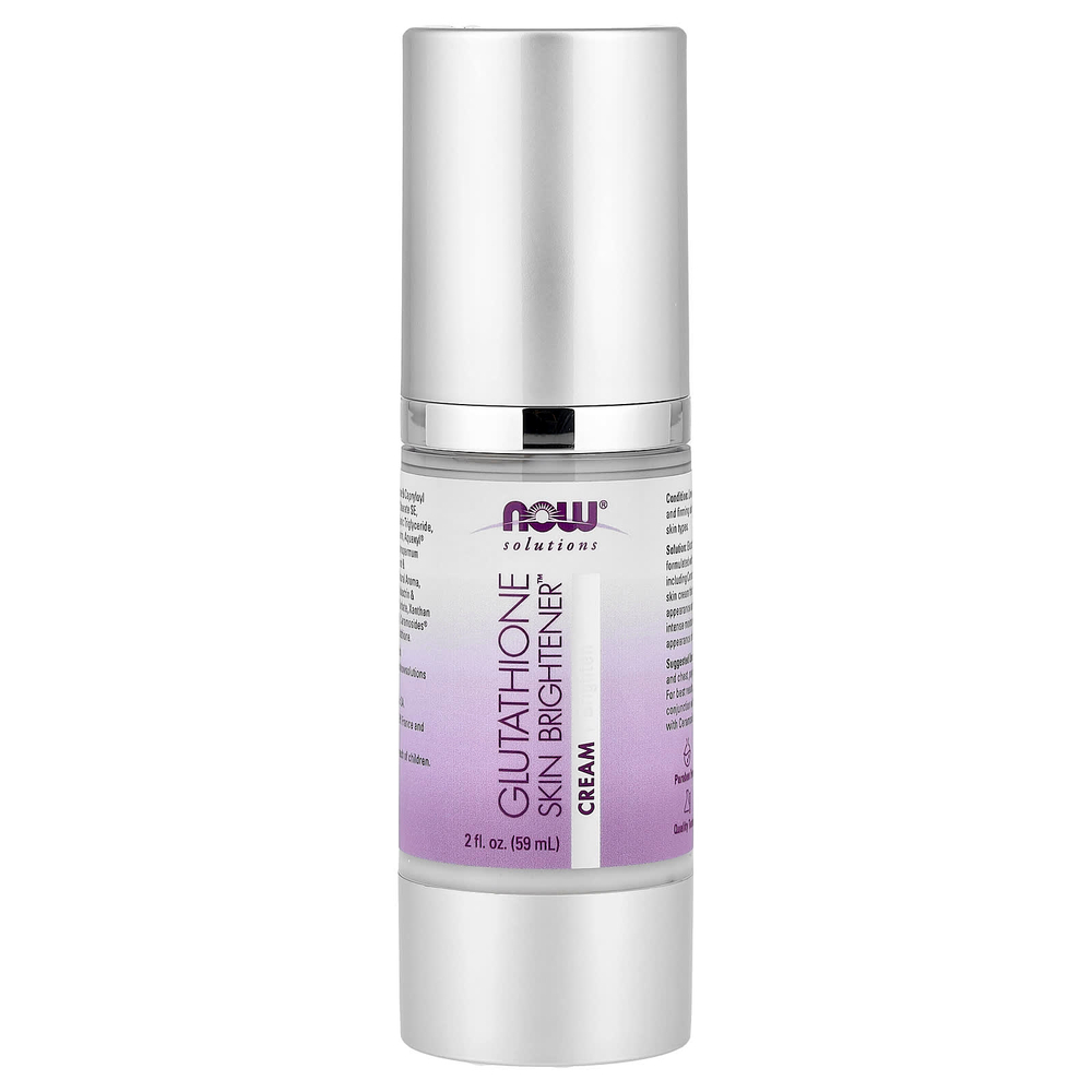 NOW Foods, Solutions, крем с глутатионом Skin Brightener™, 59 мл (2 жидк. унции)