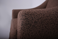 Чехол на кресло с оборкой Жаккард, цвет Кофе с молоком