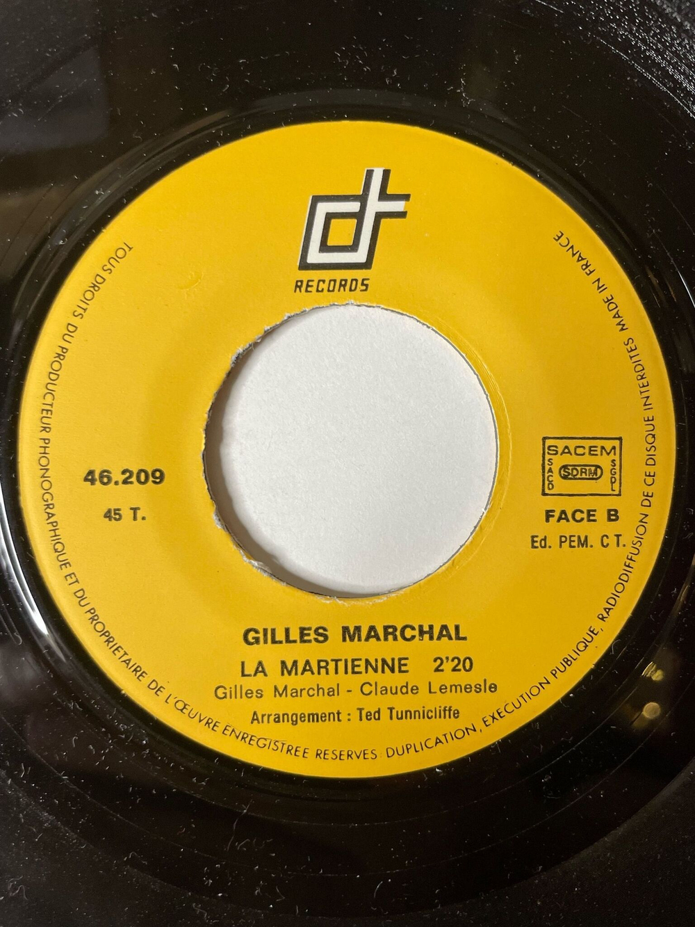 Винтажная виниловая пластинка LP Gilles Marchal Aout A L'Opera (France 1975) 7 дюймов