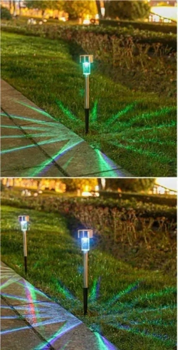 Светильники уличные на солнечной батарее 10 шт., фонарики садовые RGB 7 цветов