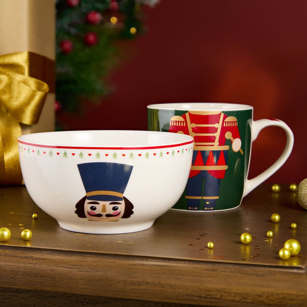 НАБОР ПОСУДЫ LEFARD "ЩЕЛКУНЧИК" 2 ПР. (КРУЖКА 360МЛ, САЛАТНИК 500МЛ)