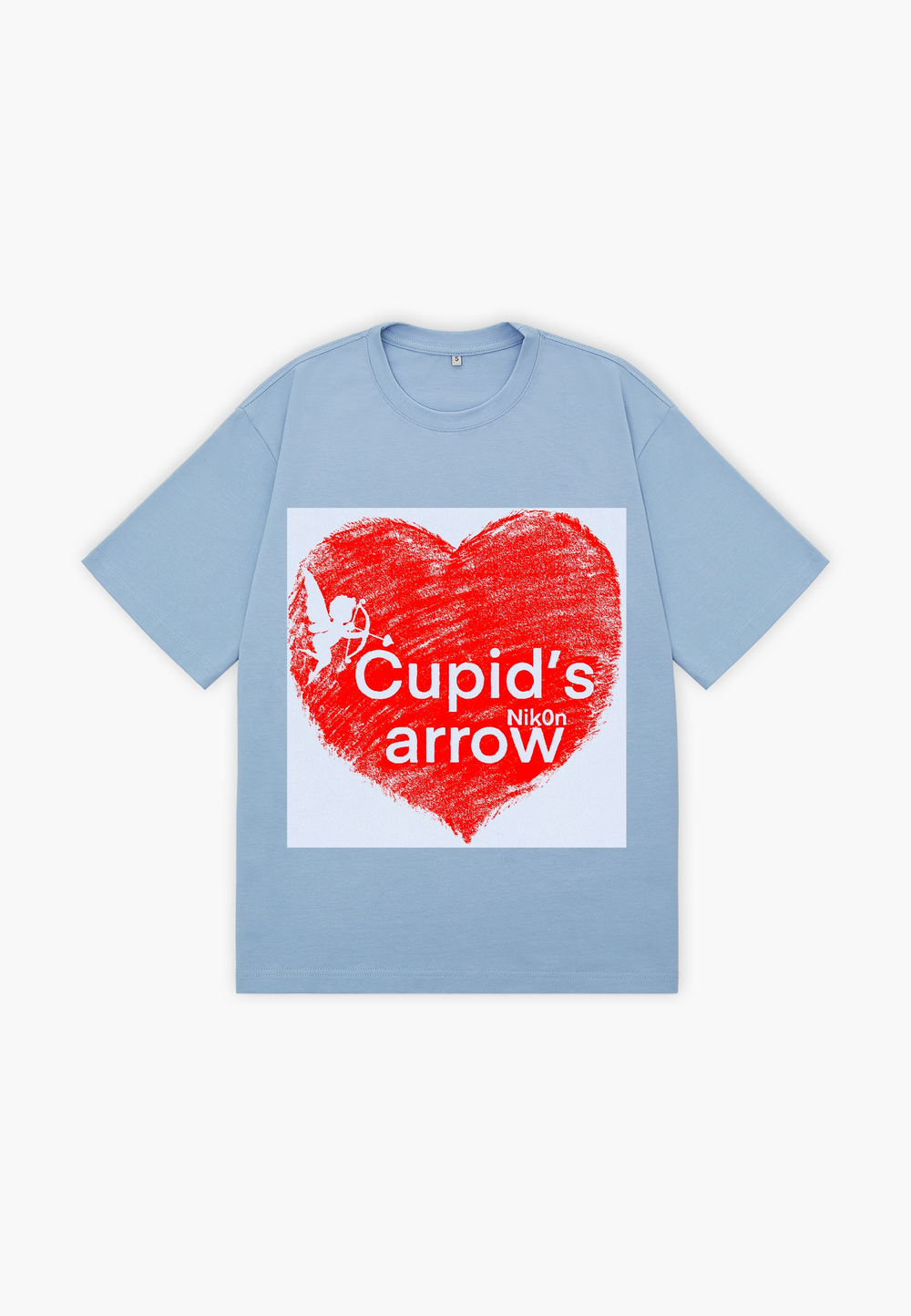 Футболка оверсайз (голубой) - Cupid's arrow