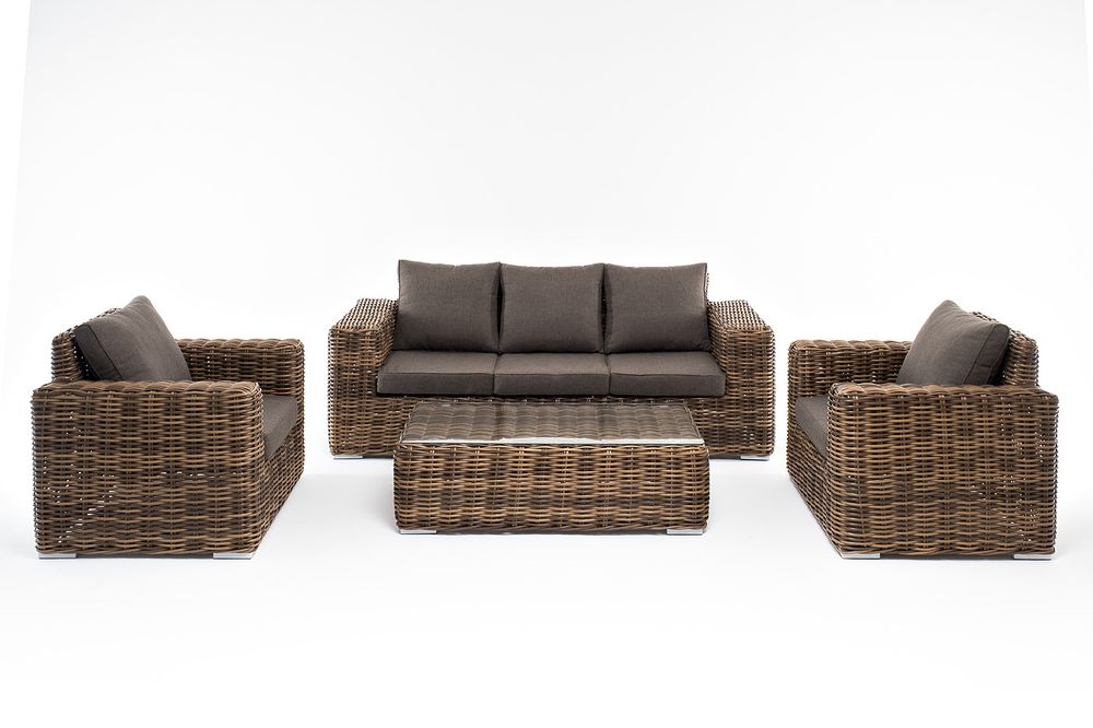 "Палермо" лаунж-зона из искусственного ротанга, цвет соломенный