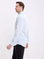 Рубашка на высокий рост LONG SLIM FIT с длинным рукавом, светло-голубая