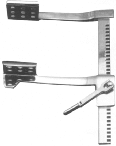 ВР- Р-37 Ранорасширитель реечн. для грудной полос. с расх. зерк. до 209 мм (из наб. д/ лег. хир.)