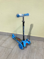 Самокат 3-х кол.118мм  кикборд, YOUNG RACER синий S909G-1 колеса свет. 50кг