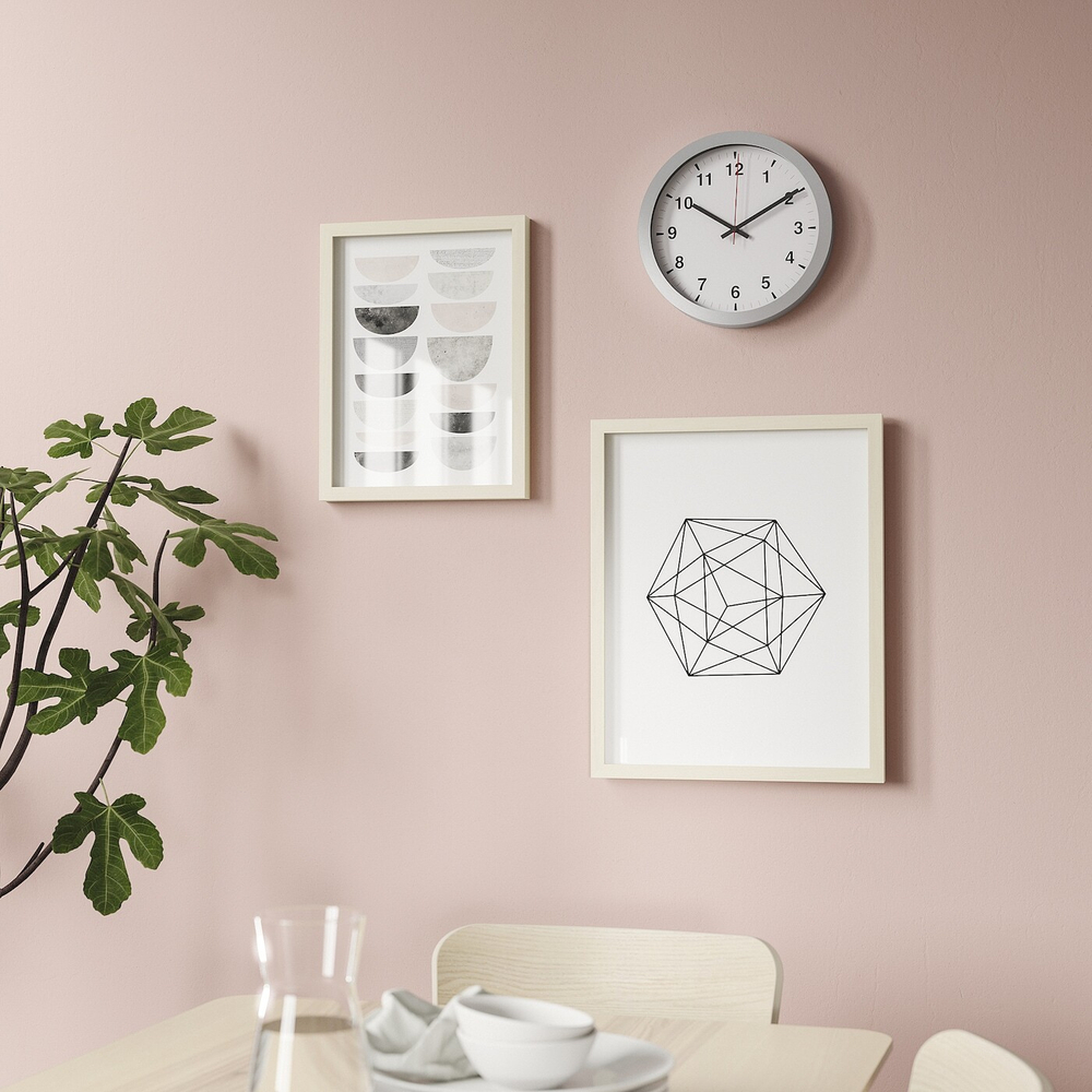 IKEA TJALLA  (ИКЕА ТЙАЛЛА)  -  Настенные часы, серебро, 28 см