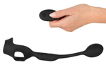 Черное виброкольцо с анальной пробкой Cock Ring with RC Butt Plug (Цвет: черный)