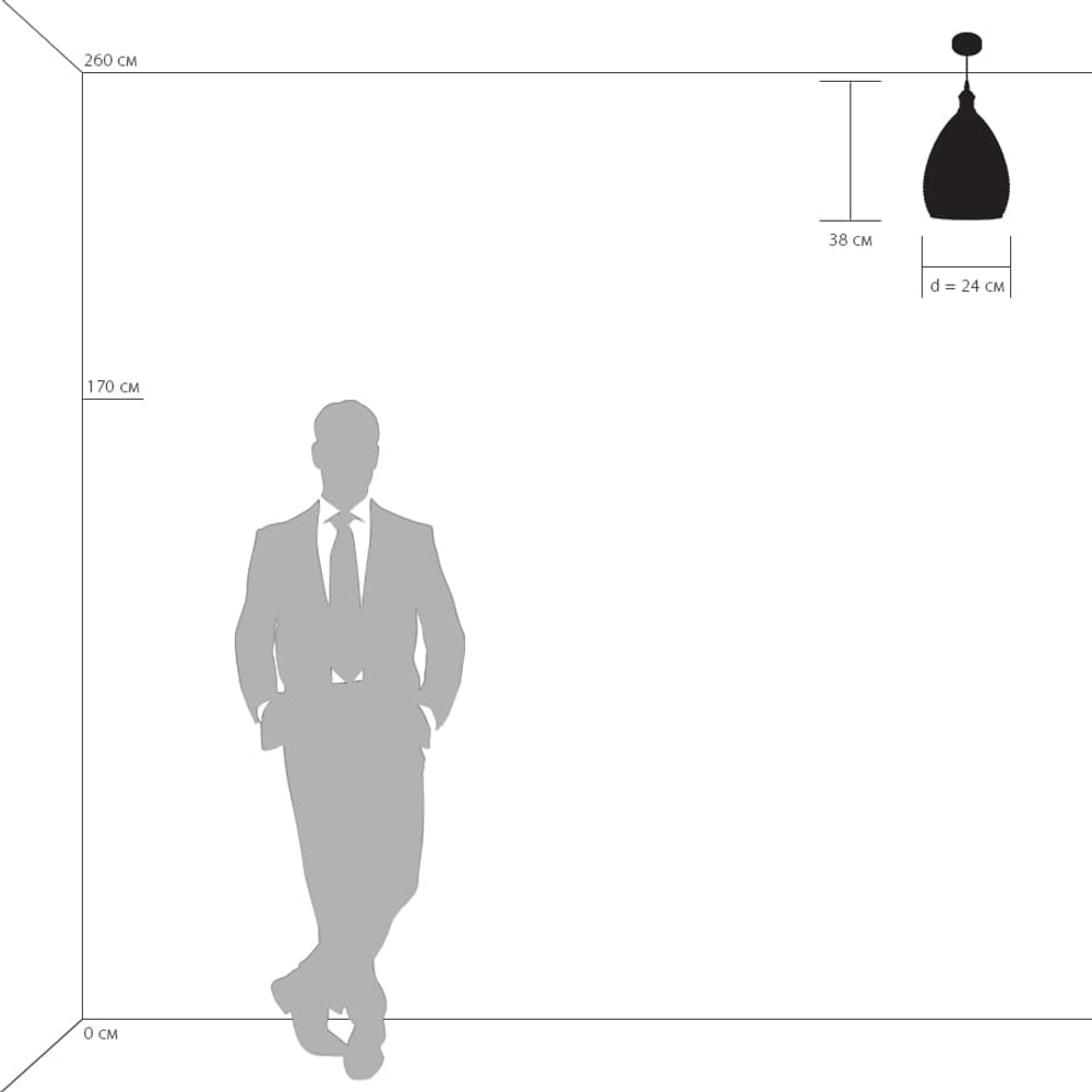 798021 Люстра GENNI 1х40W E27 ЛАТУНЬ/ПРОЗРАЧНЫЙ