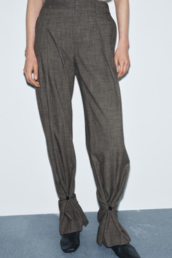 ZARA БРЮКИ С ПУГОВИЦАМИ НА МАНЖЕТАХ — ZW COLLECTION, РЫЖЕВАТО-КОРИЧНЕВЫЙ