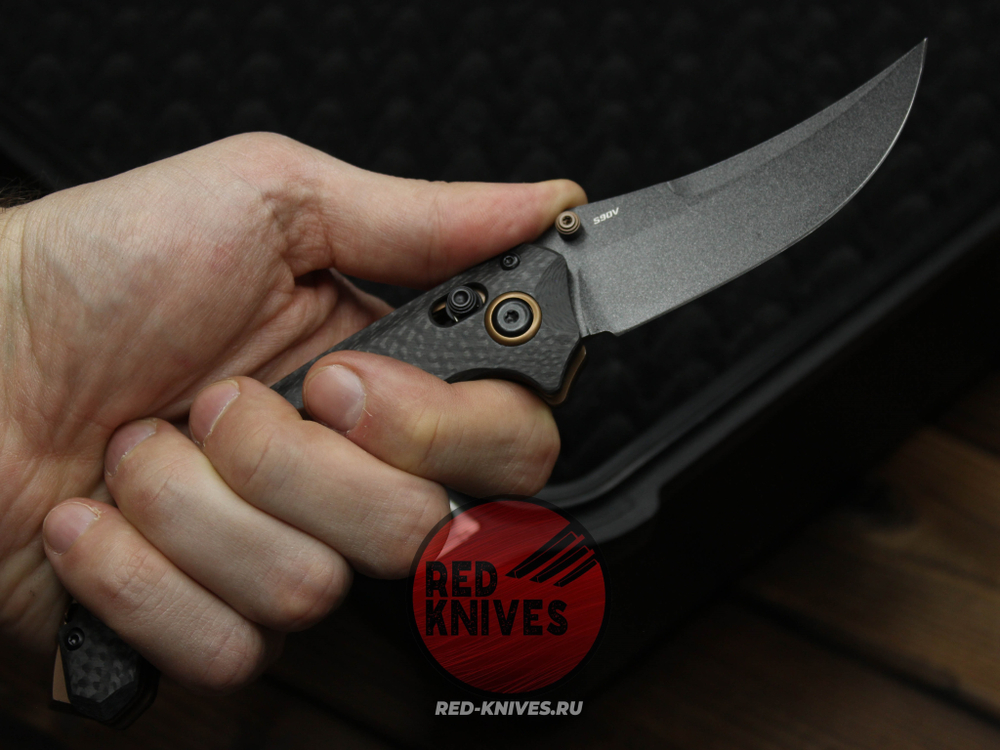 Нож Benchmade Mini Bedlam 865-02 Custom , рукоять Carbon Fiber