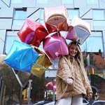 Шар 3D Куб красный 50 см