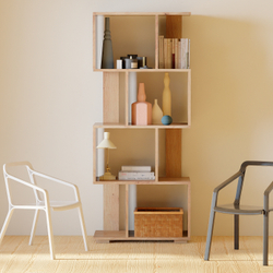 Стеллаж деревянный напольный Дален 4 полки для игрушек и для книг, сонома