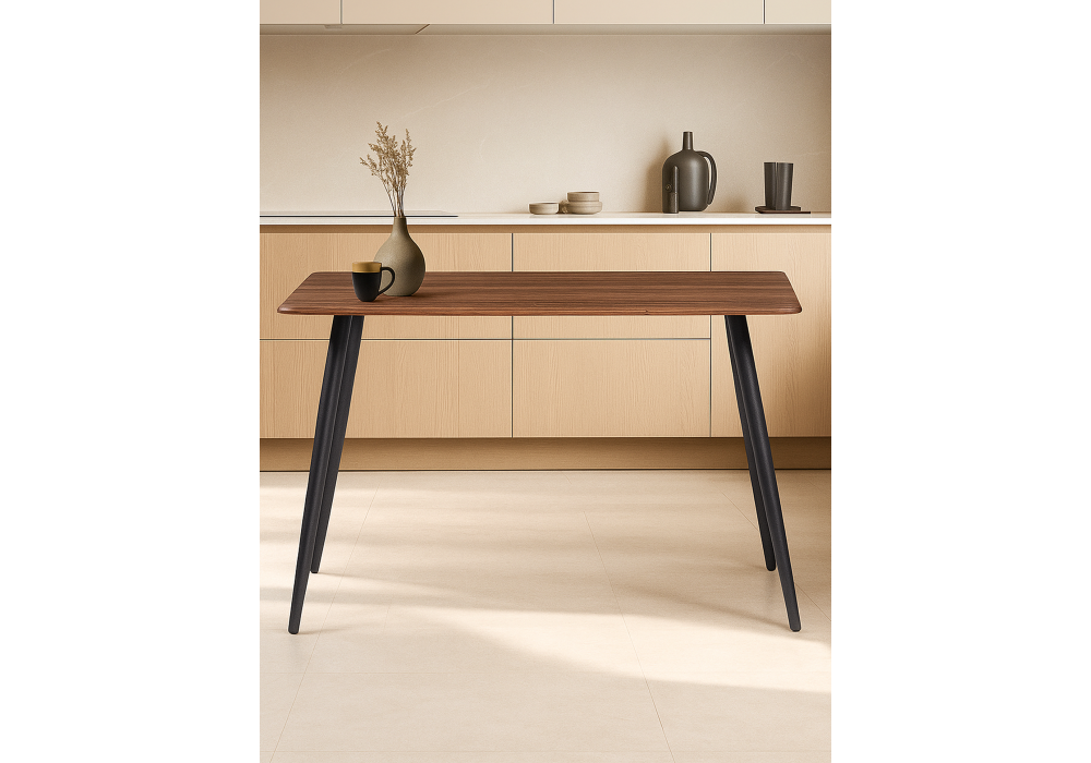 Стол деревянный Woodville Кангас 120х80х77 орех кантри, черный, ножки черные