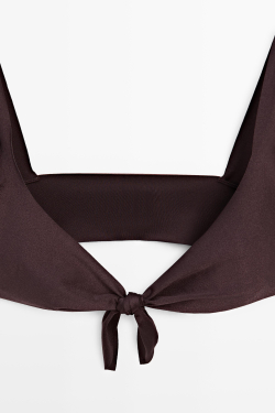 Massimo Dutti Топ-бикини с блестками, коричневый