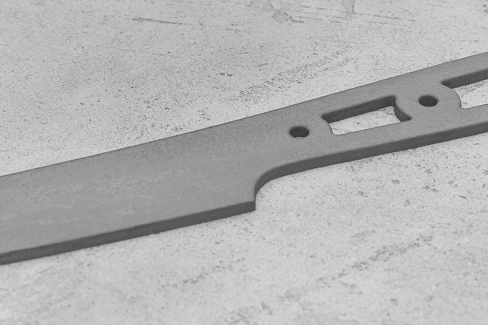 Заготовка для ножа, сталь M390 2,6мм. Модель "Геликон НУ140" с клинком 140мм, ТО 62-63HRC