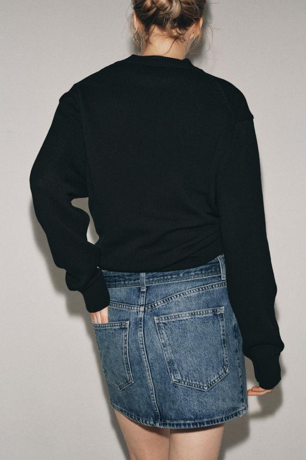 ZARA КОРОТКАЯ ДЖИНСОВАЯ ЮБКА — ZW COLLECTION, СИНИЙ