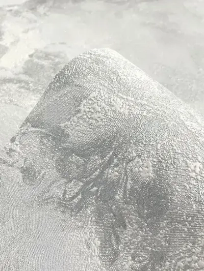 Обои флизелиновые, штукатурка бело-серая перламутровая, метровые, для гостиной, Мальдивы (VILIA, 1796-21)