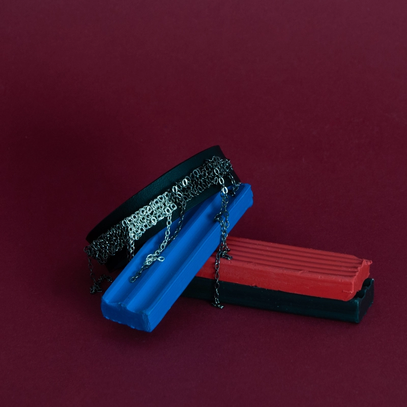 Плетенный Браслет С Кожей – Черная Сталь