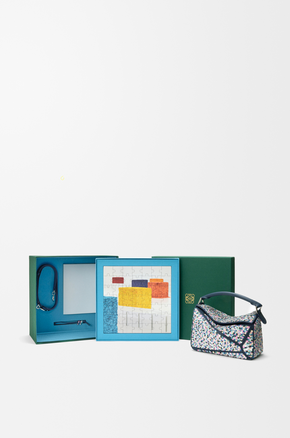 Loewe Сумка Confetti Puzzle 10 из классической телячьей кожи, разноцветный