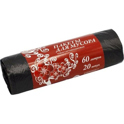 Пакеты для мусора 60 л 60 см x 70 см (20 шт) - 1шт