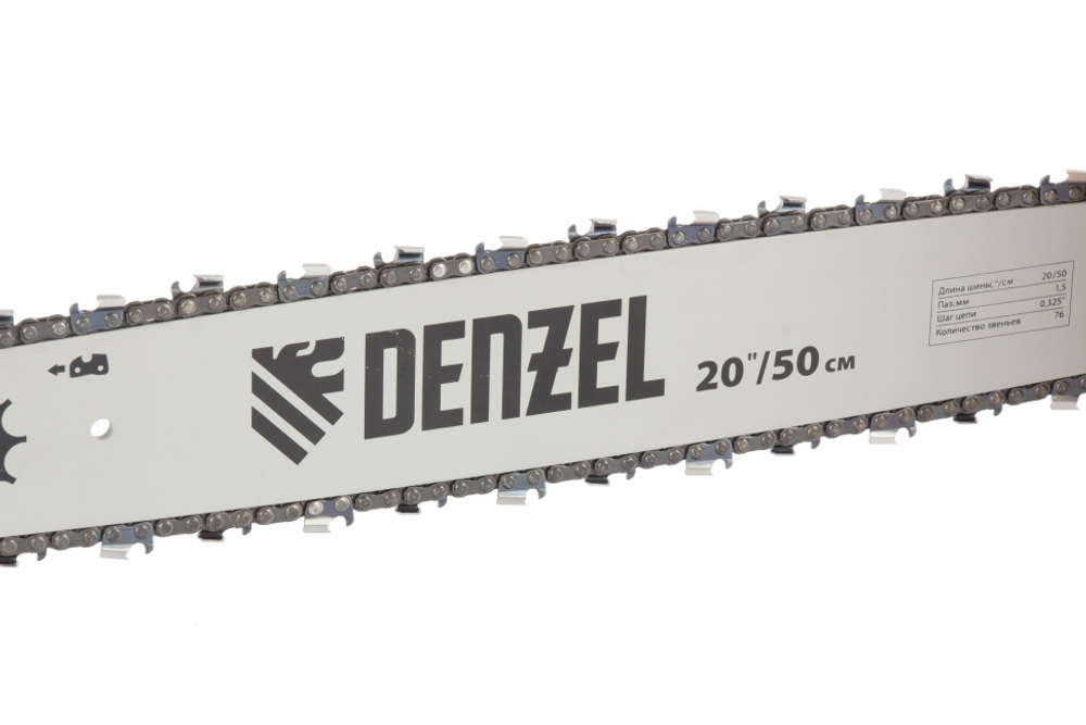 DENZEL Пила цепная бензиновая DGS-5820 шина 50см 58см3 4.1л.с шаг 0.325 паз 1.5мм 76звень