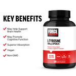 Force Factor, L-тирозин, 500 мг, 120 растительных капсул