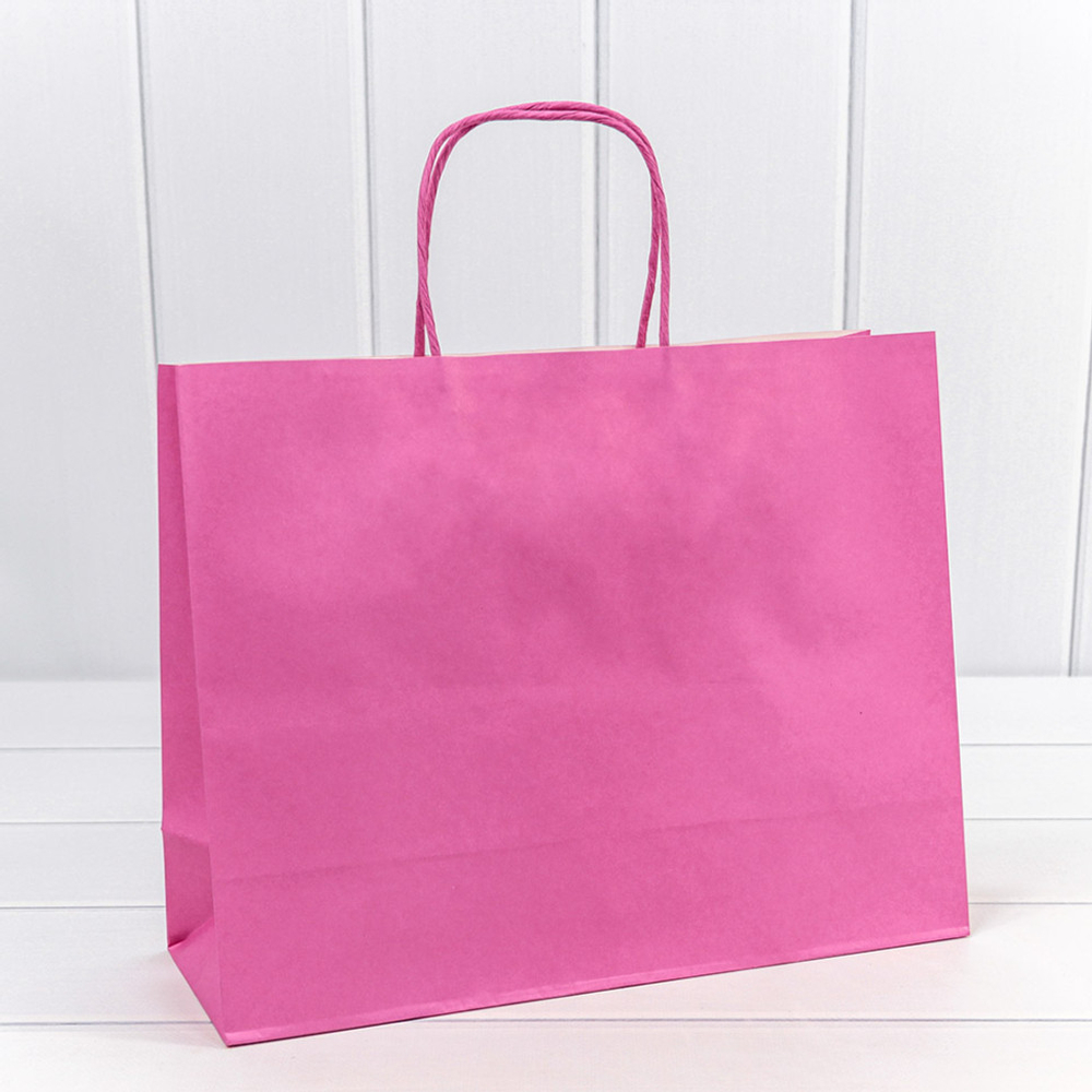 Пакет подарочный 31.5х25х11.5см (Лиловый, Крафт)