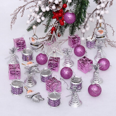 Набор украшений «Звёздный вечер» 16*21*8 см, 4 см (29 предметов), Фиолетовый/серебро