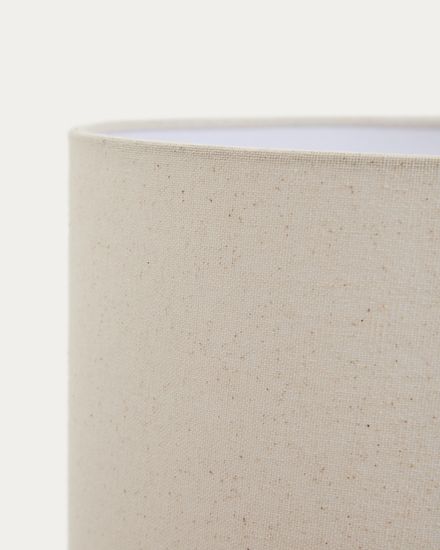 Настольная лампа Mavran из коричневой керамики с хлопковым абажуром