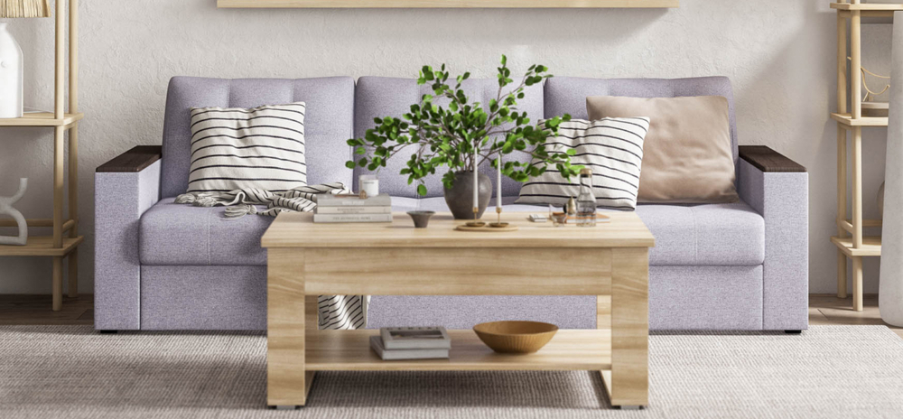 Диван Атланта НПБ 120 рогожка Мальмо платина