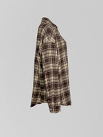 Рубашка Lan Lan 9055 удлиненная в клетку с надписью на кармане